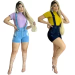 Kit 2 Salopetes Jeans Femininas Clara e Escura