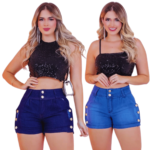 Kit 2 Bermudas Premium C/Botões Laterais: Duas Peças de Luxo