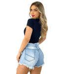 Kit 2 Bermudas Jeans Feminino Destroyed - Sofisticação em Dobro - Imagem 2