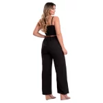 Conjunto Feminino Pantalona + Cropped Preto - Estilo e Conforto - Imagem 2