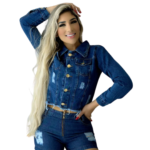 Kit 2 Jaquetas Jeans Destroyed - Duplo Charme Denim - Imagem 5