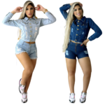 Kit 2 Jaquetas Jeans Destroyed - Duplo Charme Denim